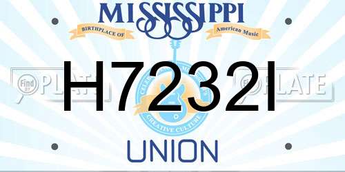 H7232I Mississippi License Plate