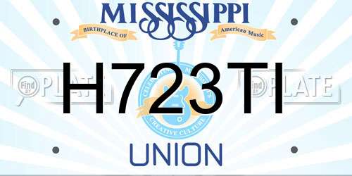 H723TI Mississippi License Plate