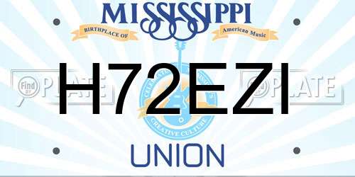 H72EZI Mississippi License Plate