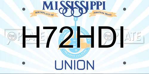 H72HDI Mississippi License Plate