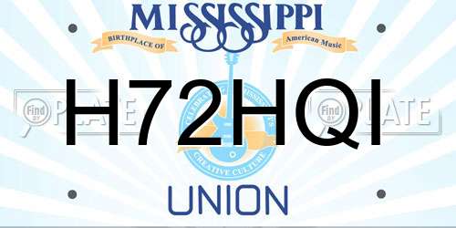 H72HQI Mississippi License Plate
