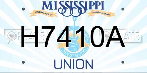 H7410A Mississippi License Plate