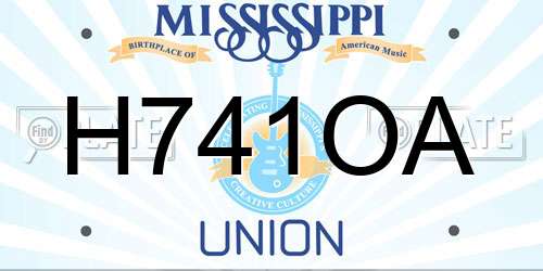 H741OA Mississippi License Plate