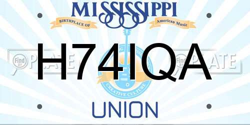H74IQA Mississippi License Plate