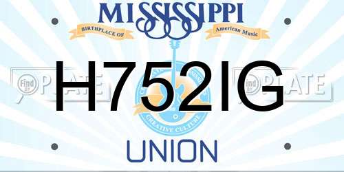 H752IG Mississippi License Plate