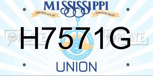 H7571G Mississippi License Plate