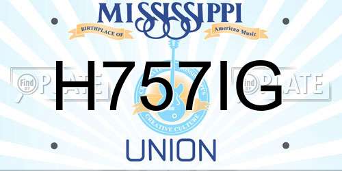 H757IG Mississippi License Plate