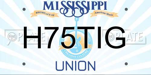 H75TIG Mississippi License Plate