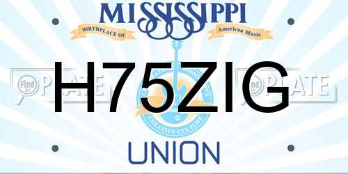 H75ZIG Mississippi License Plate