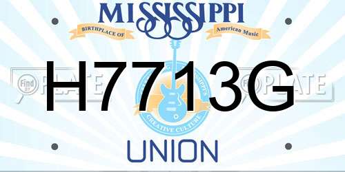 H7713G Mississippi License Plate