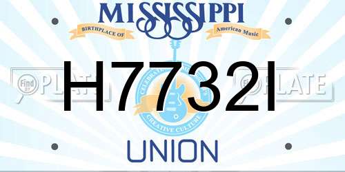 H7732I Mississippi License Plate