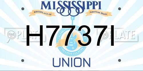 H7737I Mississippi License Plate