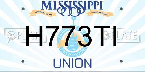 H773TI Mississippi License Plate