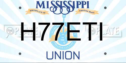 H77ETI Mississippi License Plate