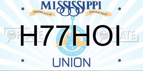 H77HOI Mississippi License Plate