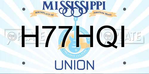 H77HQI Mississippi License Plate