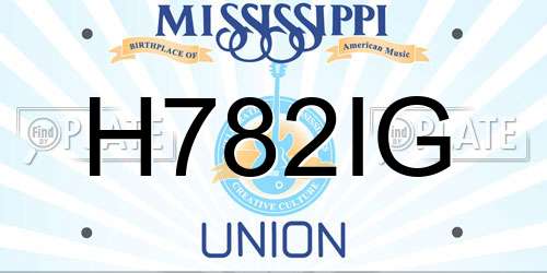 H782IG Mississippi License Plate