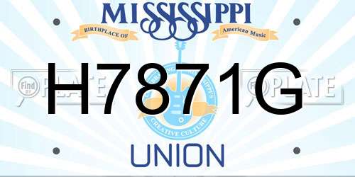 H7871G Mississippi License Plate