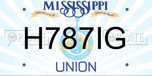 H787IG Mississippi License Plate