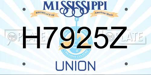 H7925Z Mississippi License Plate