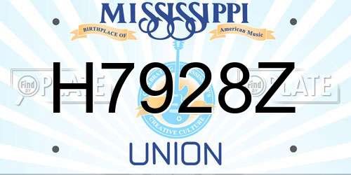 H7928Z Mississippi License Plate