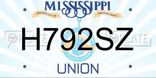 H792SZ Mississippi License Plate