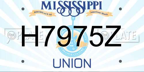 H7975Z Mississippi License Plate
