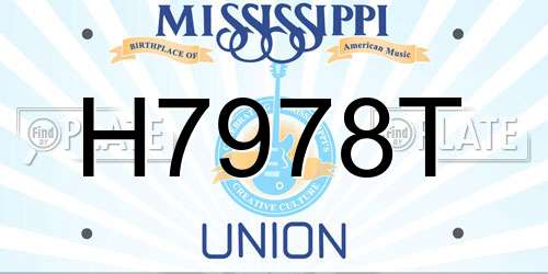 H7978T Mississippi License Plate