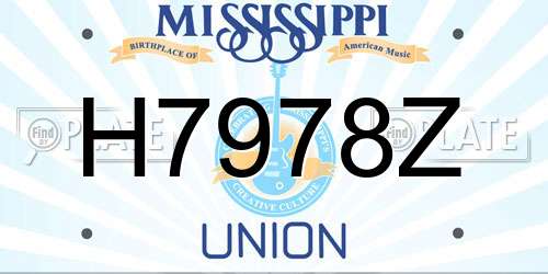 H7978Z Mississippi License Plate