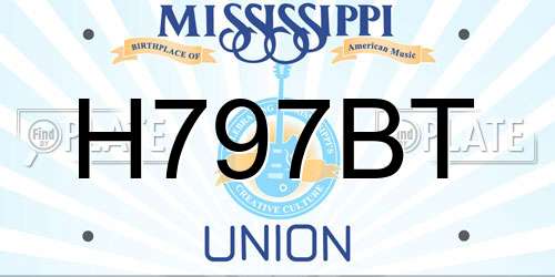 H797BT Mississippi License Plate