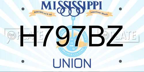 H797BZ Mississippi License Plate