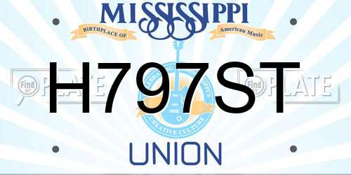 H797ST Mississippi License Plate