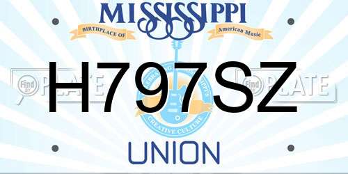 H797SZ Mississippi License Plate
