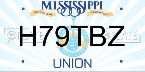 H79TBZ Mississippi License Plate