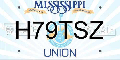 H79TSZ Mississippi License Plate