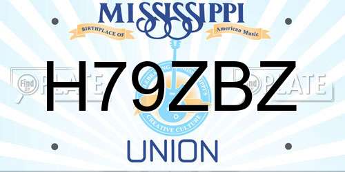 H79ZBZ Mississippi License Plate