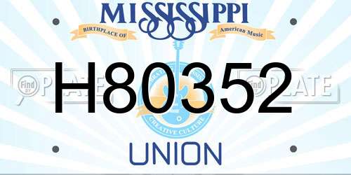 H80352 Mississippi License Plate