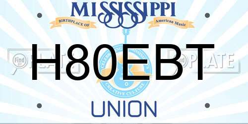 H80EBT Mississippi License Plate
