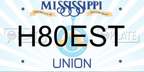 H80EST Mississippi License Plate