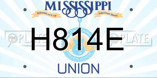 H814E Mississippi License Plate