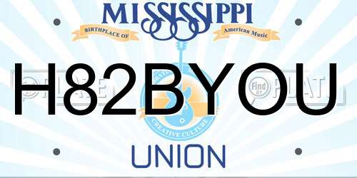 H82BYOU Mississippi License Plate
