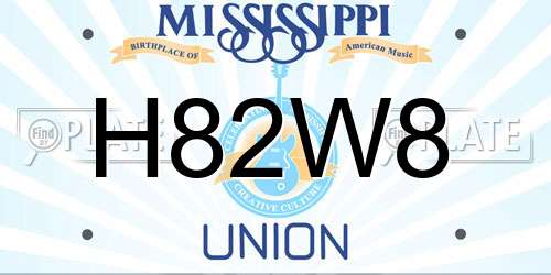 H82W8 Mississippi License Plate
