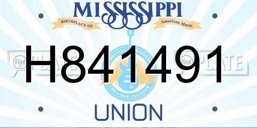H841491 Mississippi License Plate