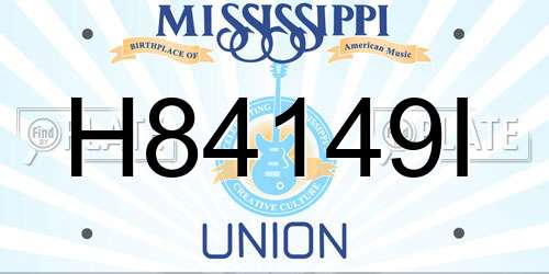 H84149I Mississippi License Plate