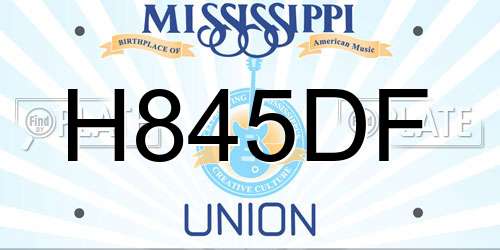 H845DF Mississippi License Plate
