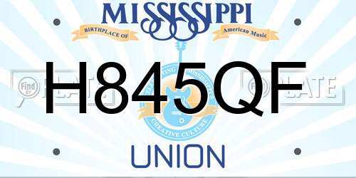 H845QF Mississippi License Plate
