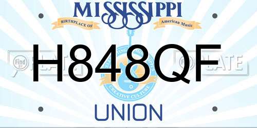 H848QF Mississippi License Plate