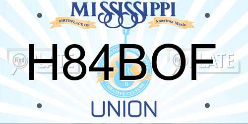 H84BOF Mississippi License Plate