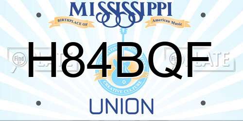 H84BQF Mississippi License Plate