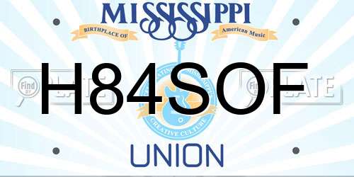 H84SOF Mississippi License Plate